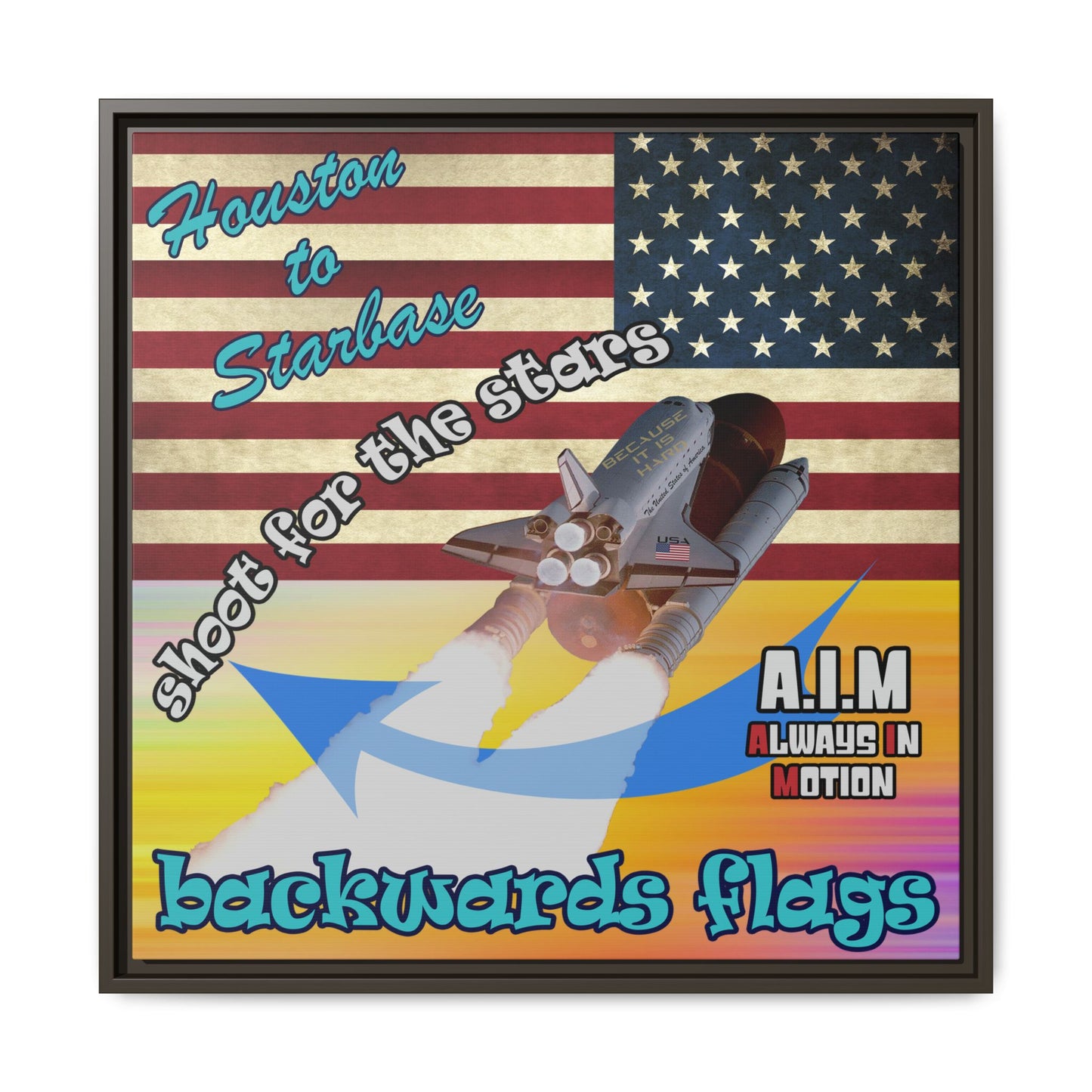 shoot for the stars - framed canvas art (color blur)