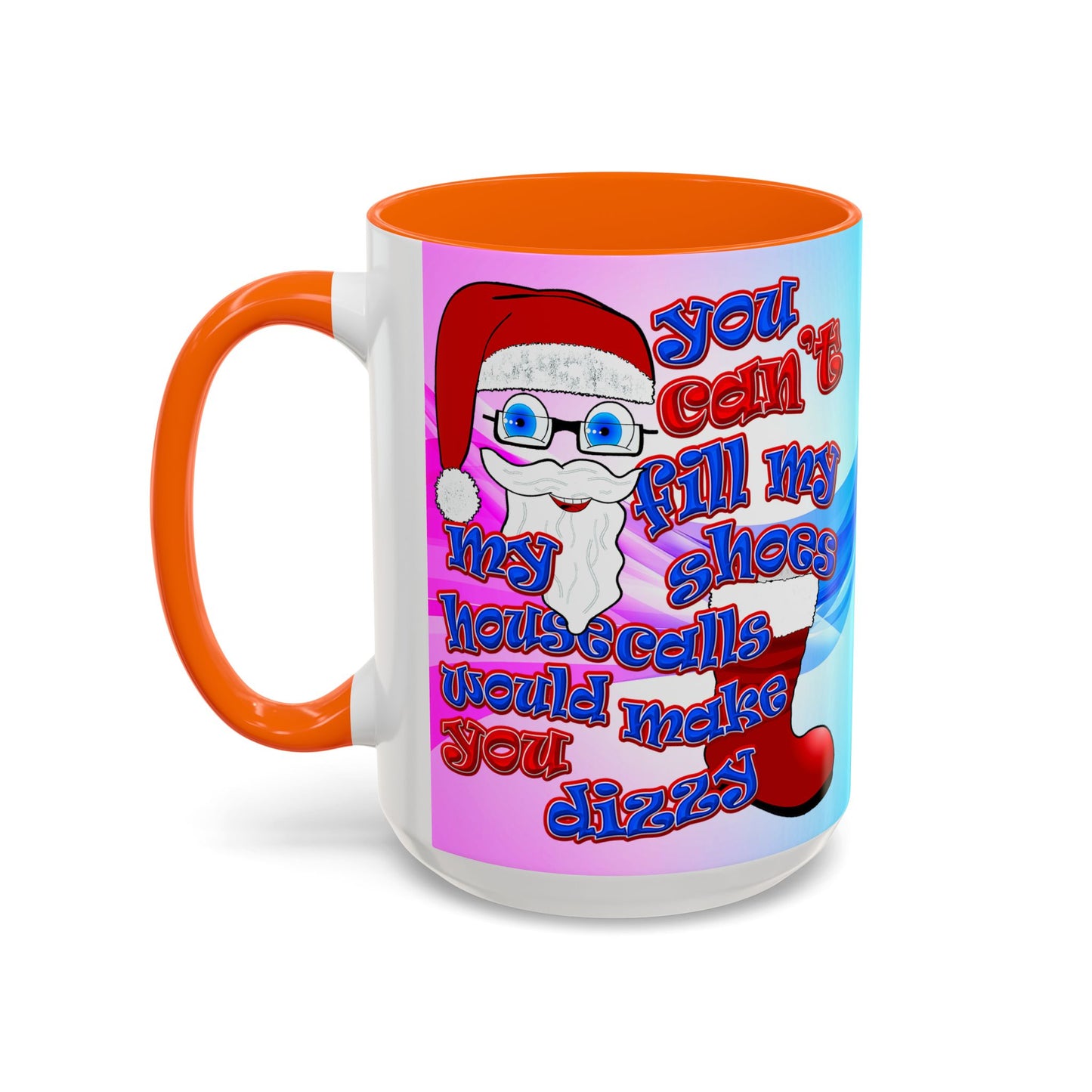 santa's shoes - Accent Mug (light blue-pink wave)