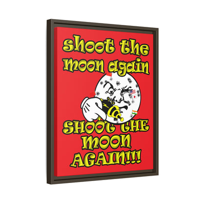 shoot the moon again - framed canvas art (red)