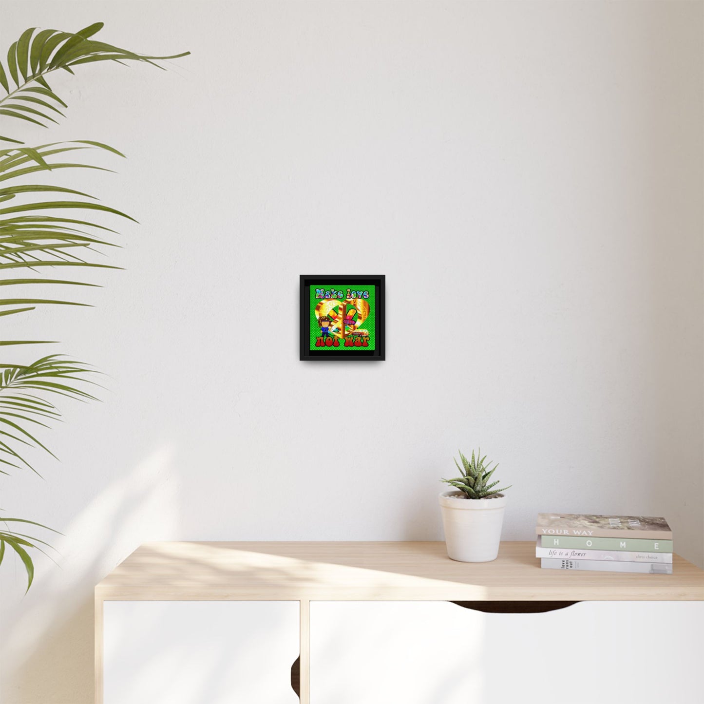 love peace - framed canvas art (logo green)