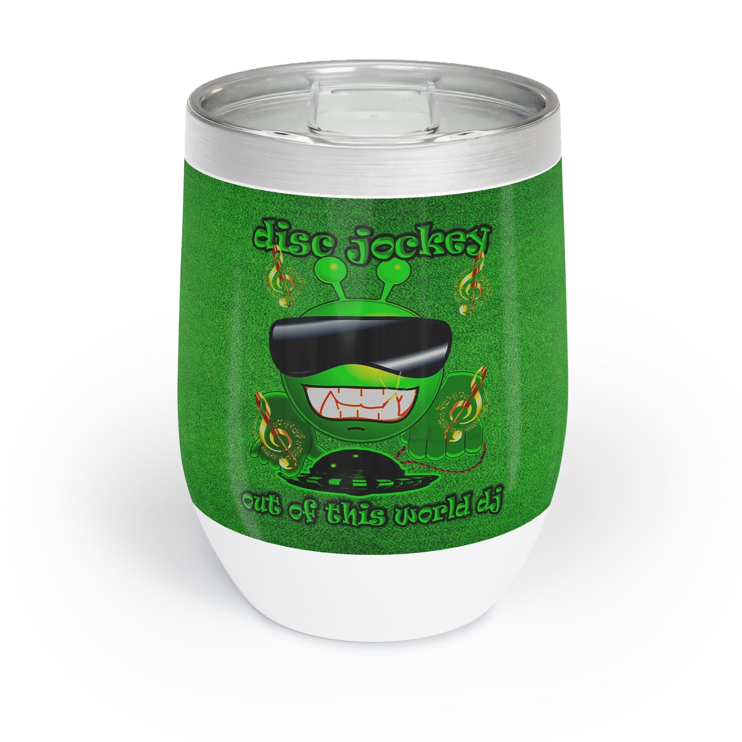 disc jockey - Chill Wine Tumbler (green turf)