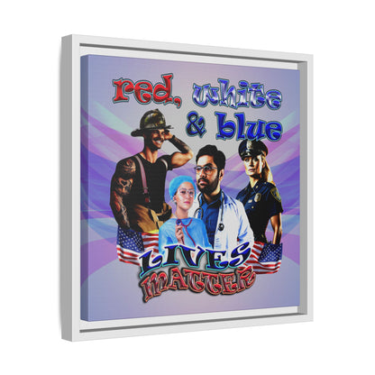 rw&b lives matter - framed canvas art (light blue-pink wave)