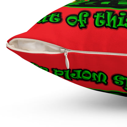 disc jockey - Spun Polyester Square Pillow - (red)