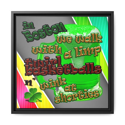 celtics logo - framed canvas art (rainbow split)