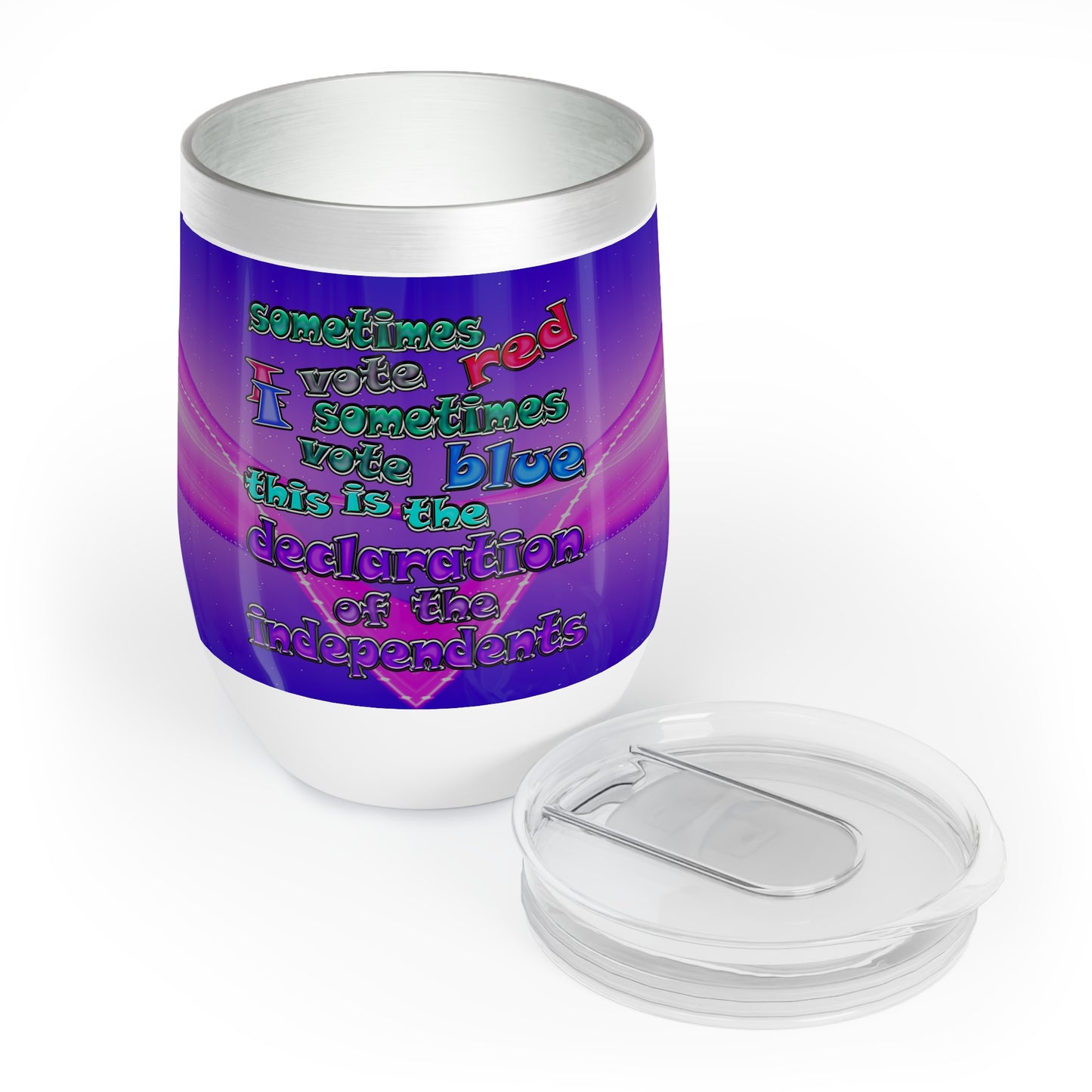 declaration of the independents - Chill Wine Tumbler (purple-pink wave)