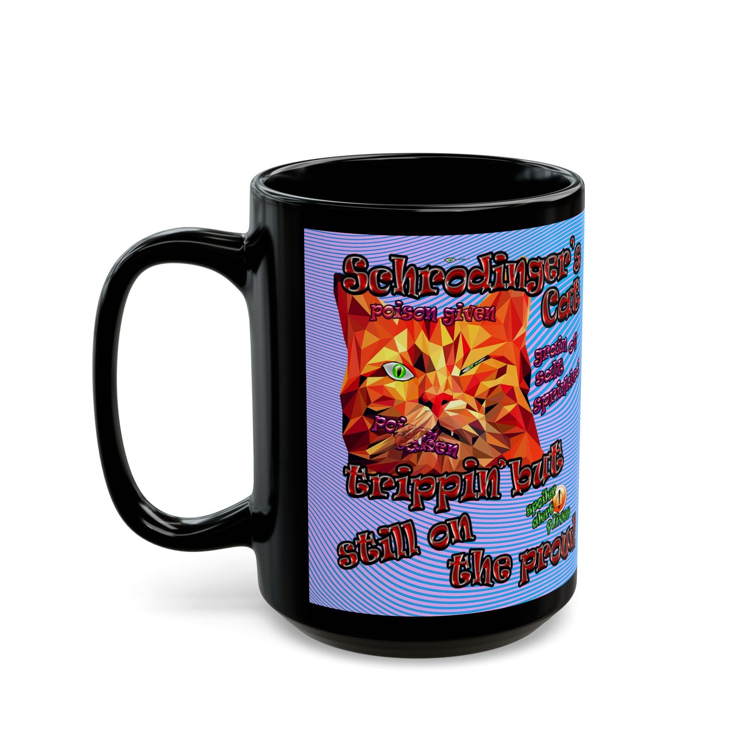 schrodinger's cat - Black Mug (light blue-purple wave)