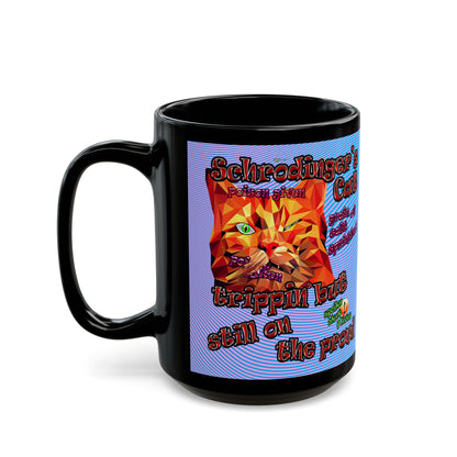 schrodinger's cat - Black Mug (light blue-purple wave)
