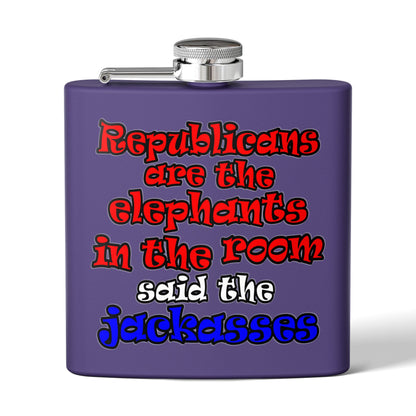 donkeys and elephants - Stainless Steel Flask