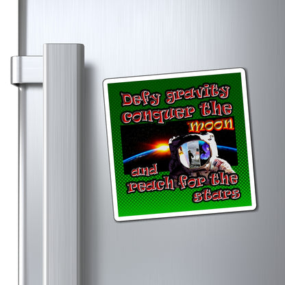 defy conquer reach - Magnets - (logo green)