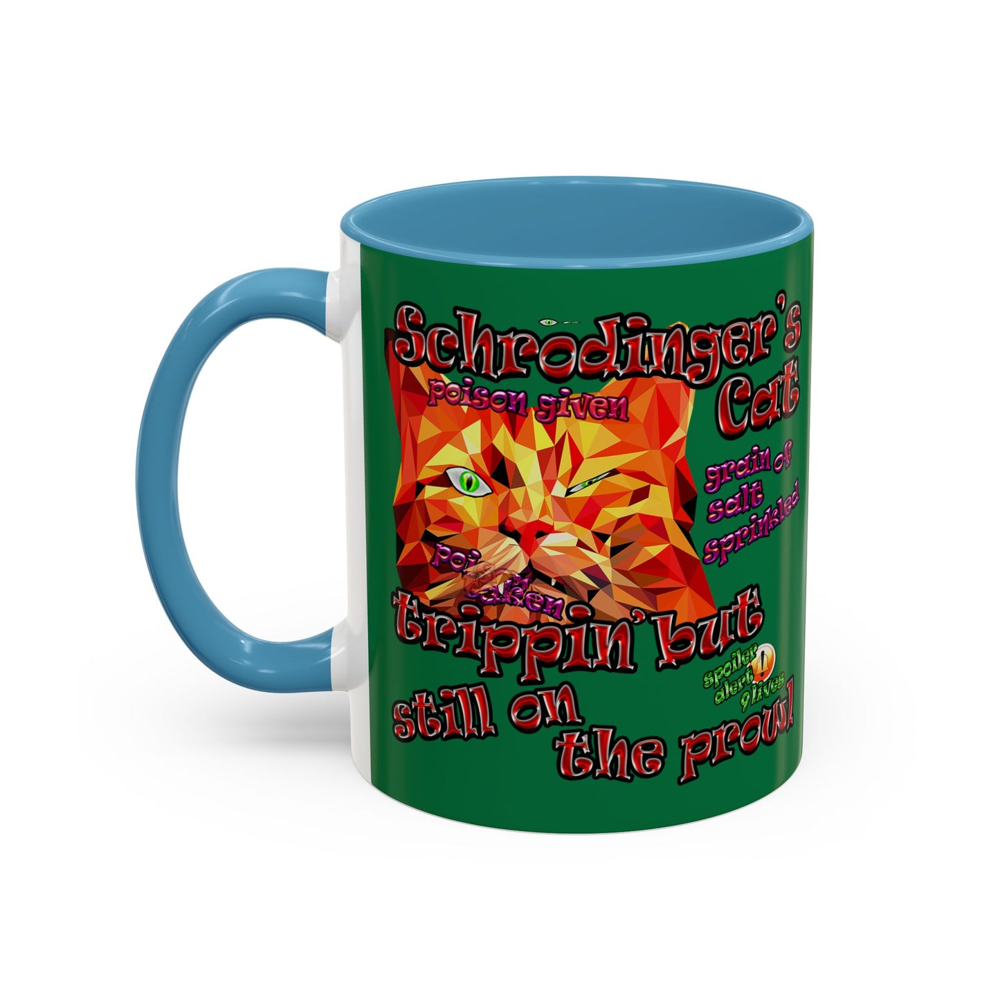 schrodinger's cat - Accent Mug (dark green)