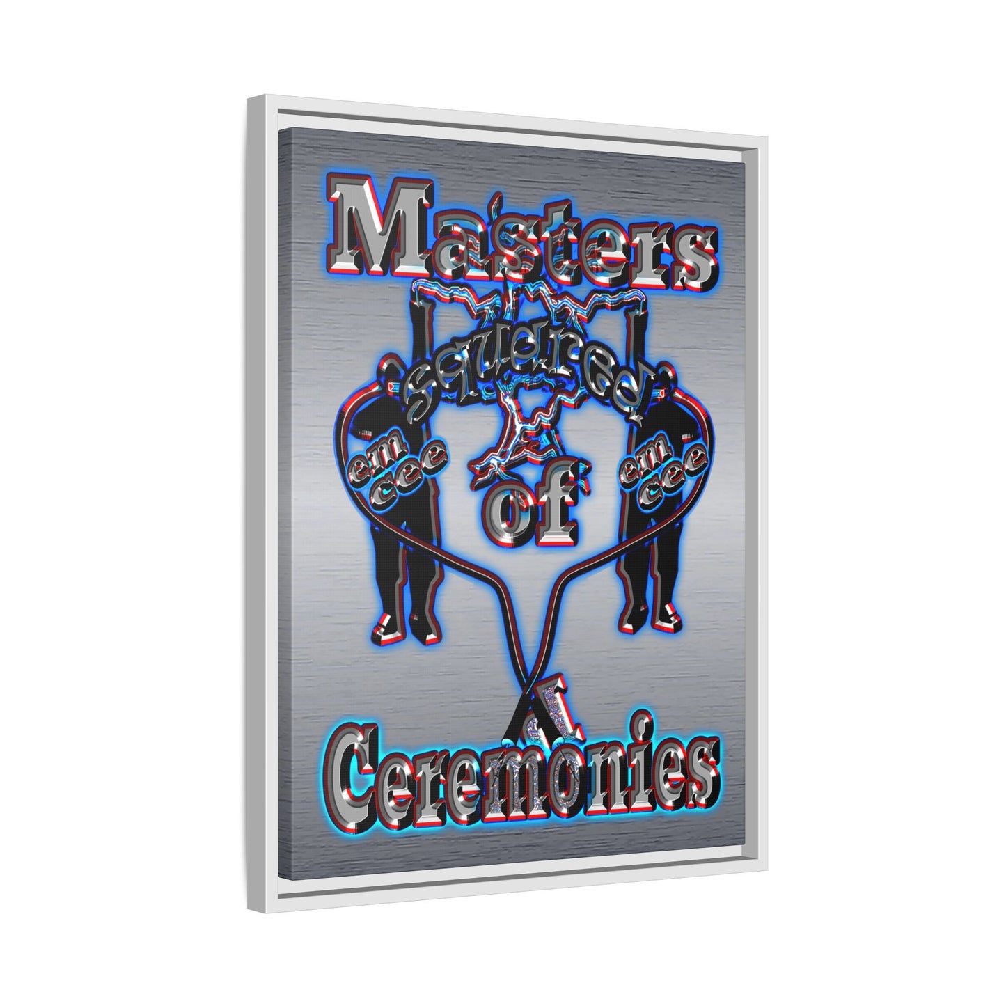 em cee squared - framed canvas art (brushed nickel)