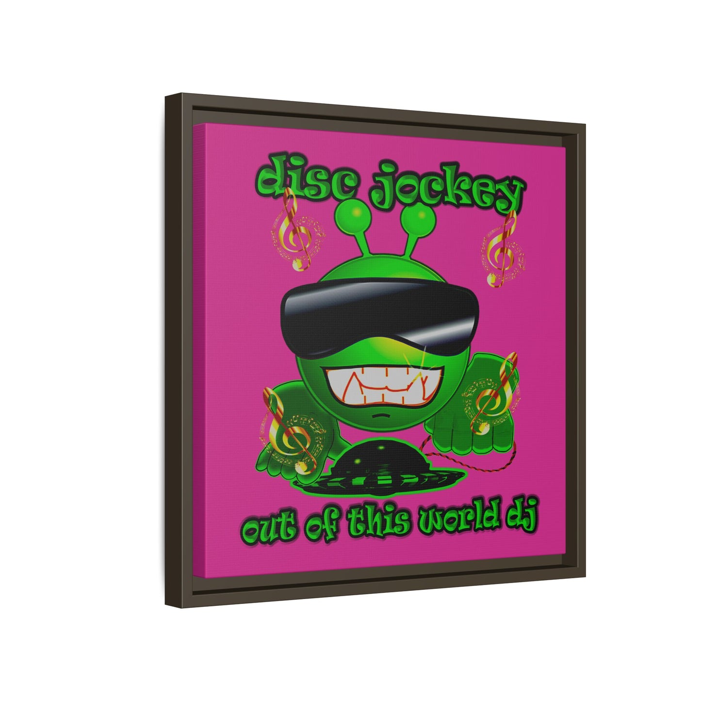 disc jockey - framed canvas art (pink)