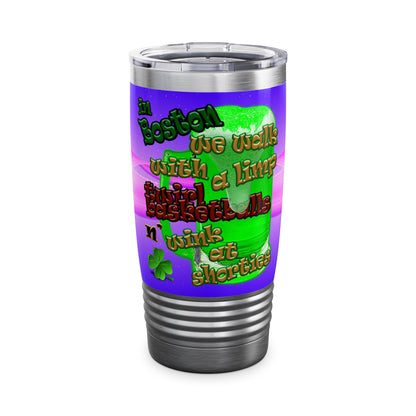 celtics logo - Ringneck Tumbler, 20oz (purple-pink wave)