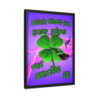 stick that in your pipe and smoke it - framed canvas art (purple-pink wave)