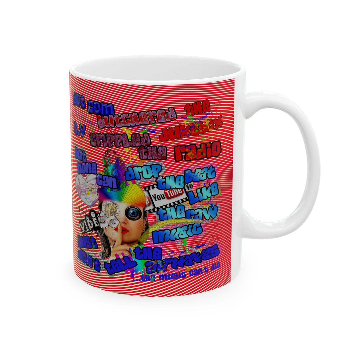 drop the beat - White Mug (yellow-orange wave)