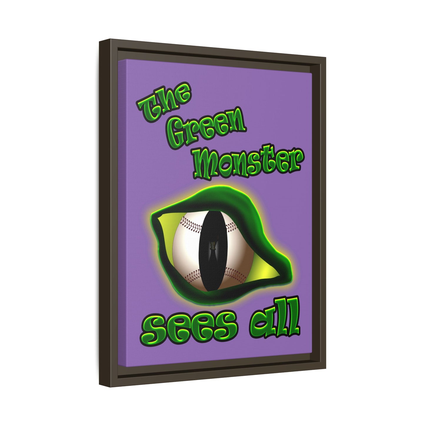 green monster - framed canvas art (light purple)