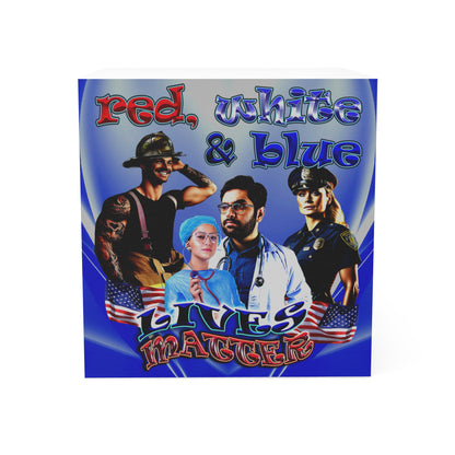 rw&b lives matter - note cube (blue-white wave)