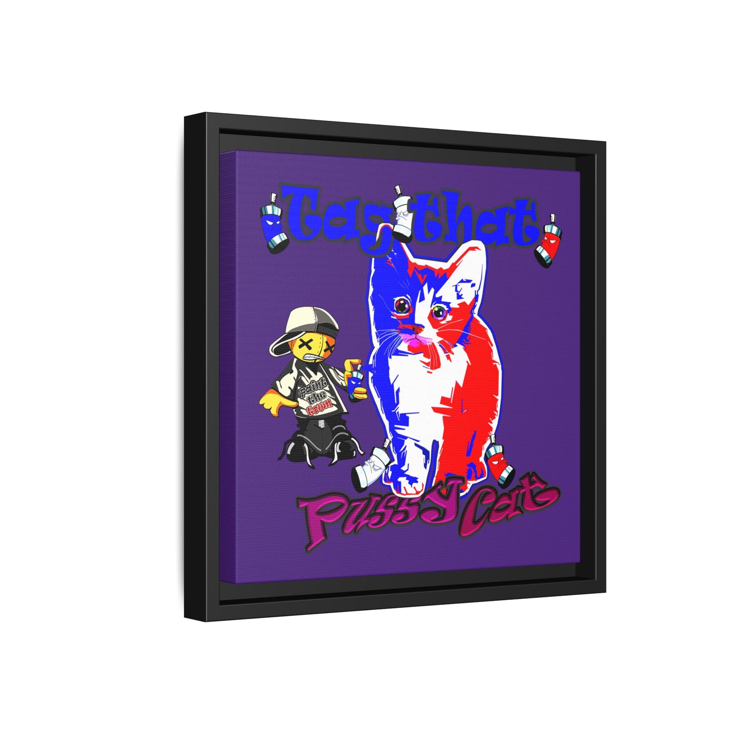 tag that - framed canvas art (purple)