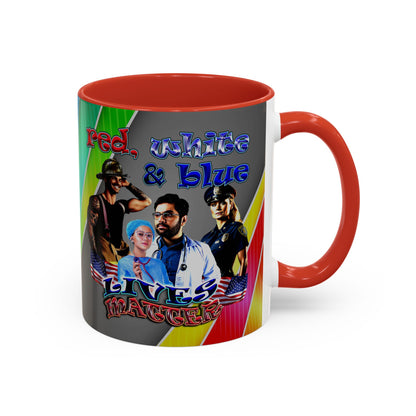 rw&b lives matter - Accent Mug (rainbow split)