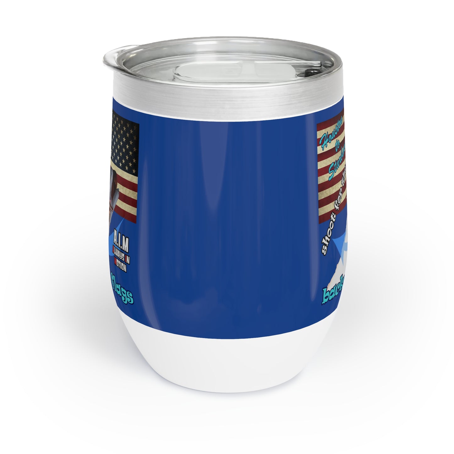 shoot for the stars - Chill Wine Tumbler (dark blue)