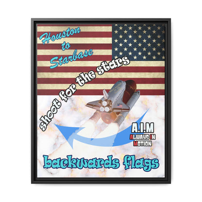 shoot for the stars - framed canvas art (white marble)