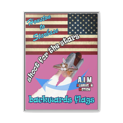 shoot for the stars - framed canvas art (light pink)