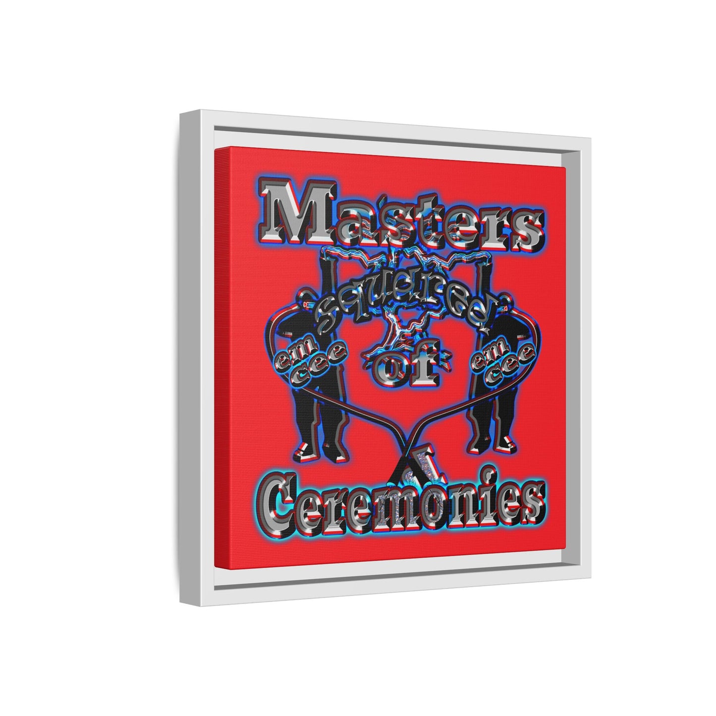 em cee squared - framed canvas art (red)
