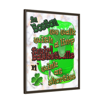 celtics logo - framed canvas art (white marble)