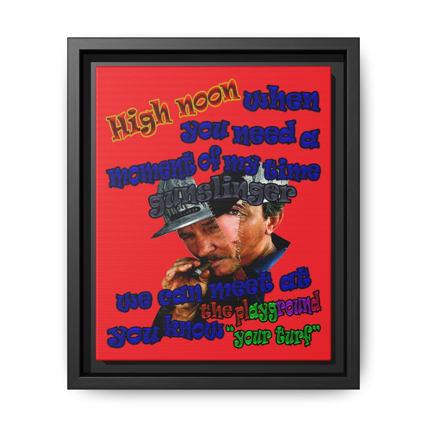 high noon - framed canvas art (red)