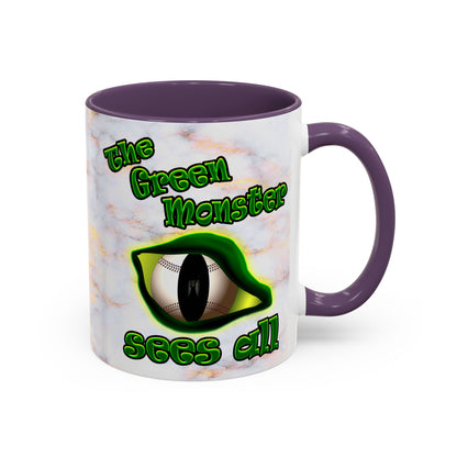 green monster - Accent Mug (white marble)