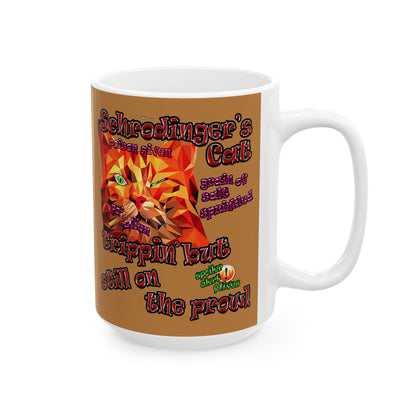 schrodinger's cat - White Mug (light brown)