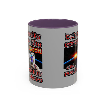 defy conquer reach - Accent Mug (light grey)