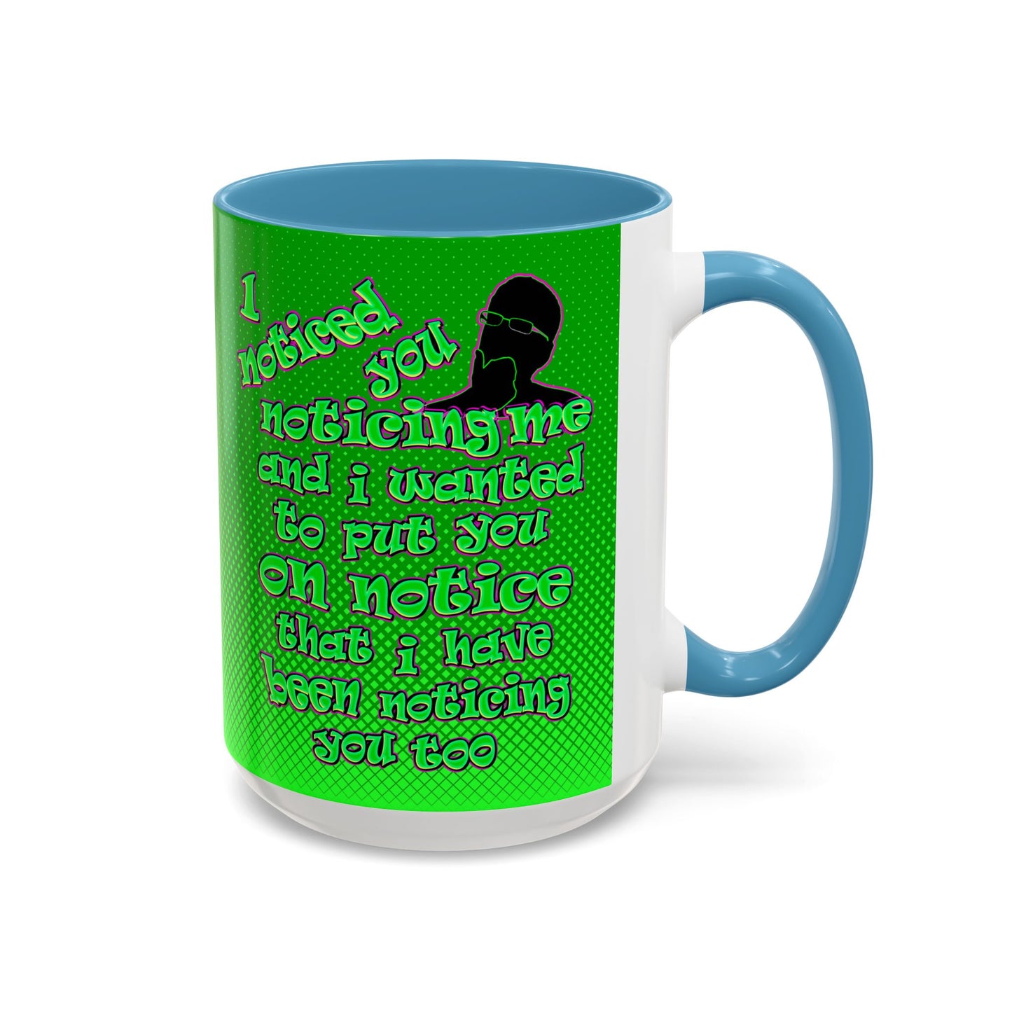 noticed you noticing - Accent Mug (logo green)