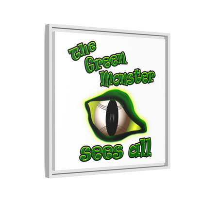 green monster - framed canvas art (white)