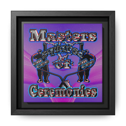em cee squared - framed canvas art (purple-pink wave)