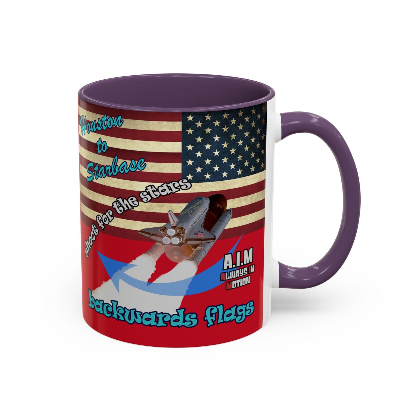 shoot for the stars - Accent Mug (dark red)