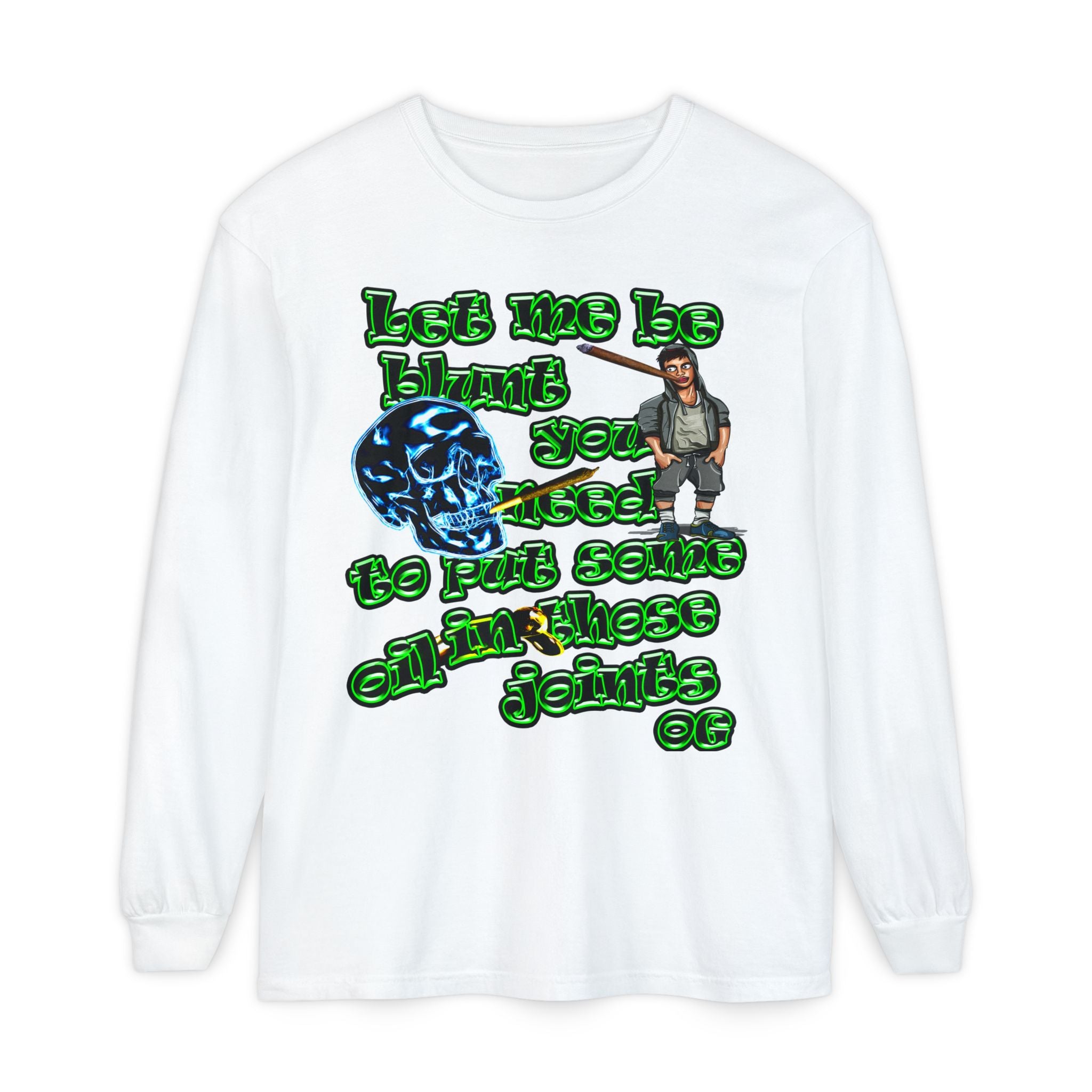 og - Unisex Garment-dyed Long Sleeve T-Shirt