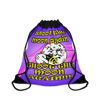 shoot the moon again - Drawstring Bag (purple-pink wave)
