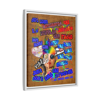 drop the beat - framed canvas art (brown papyrus)