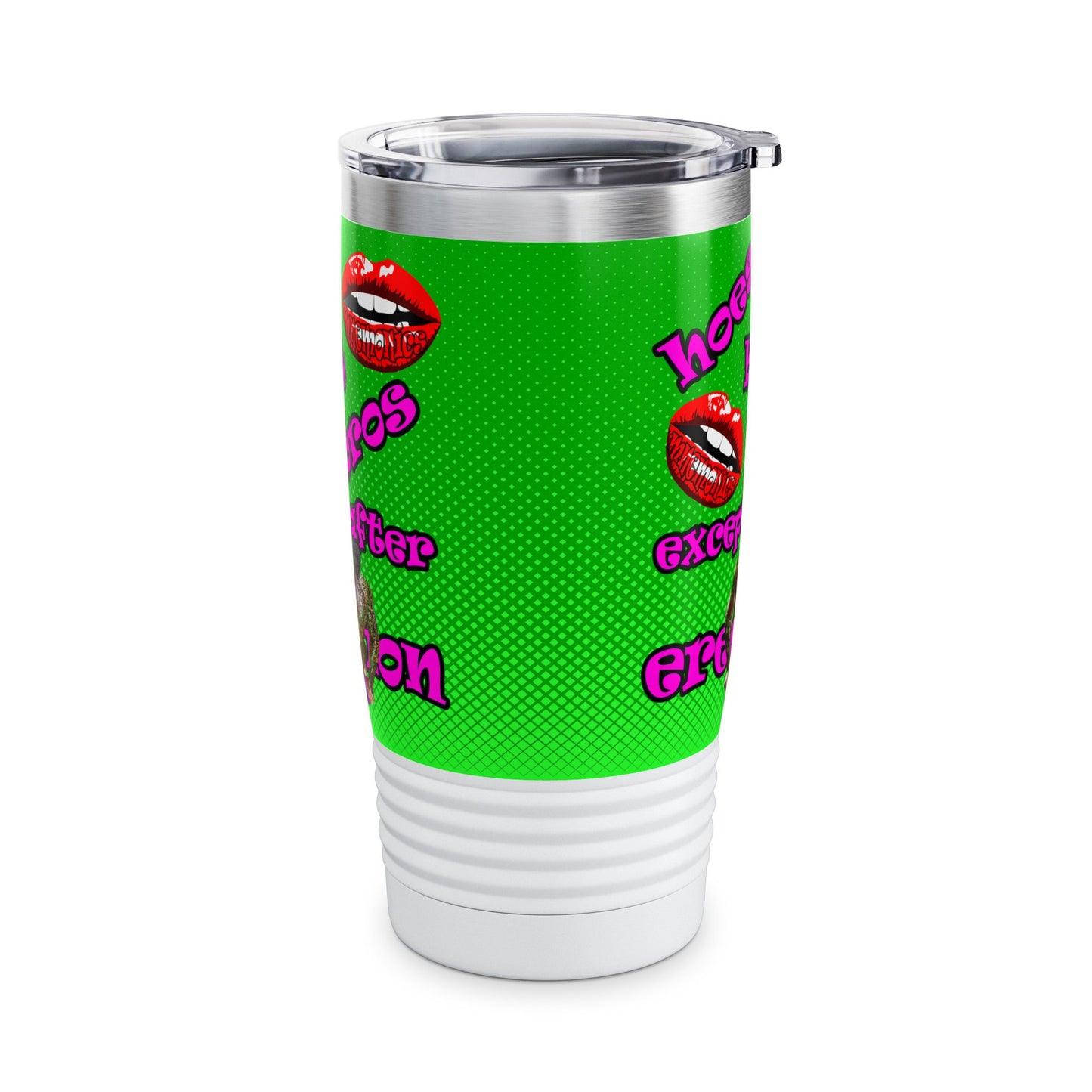 hoes b4 bros - Ringneck Tumbler, 20oz (logo green)