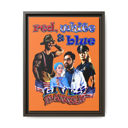 rw&b lives matter - framed canvas art (crusta)