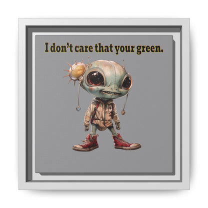 I don't care that your green - framed canvas art (grey)