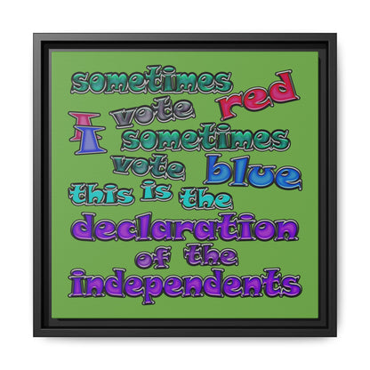 declaration of the independents - framed canvas art (green)