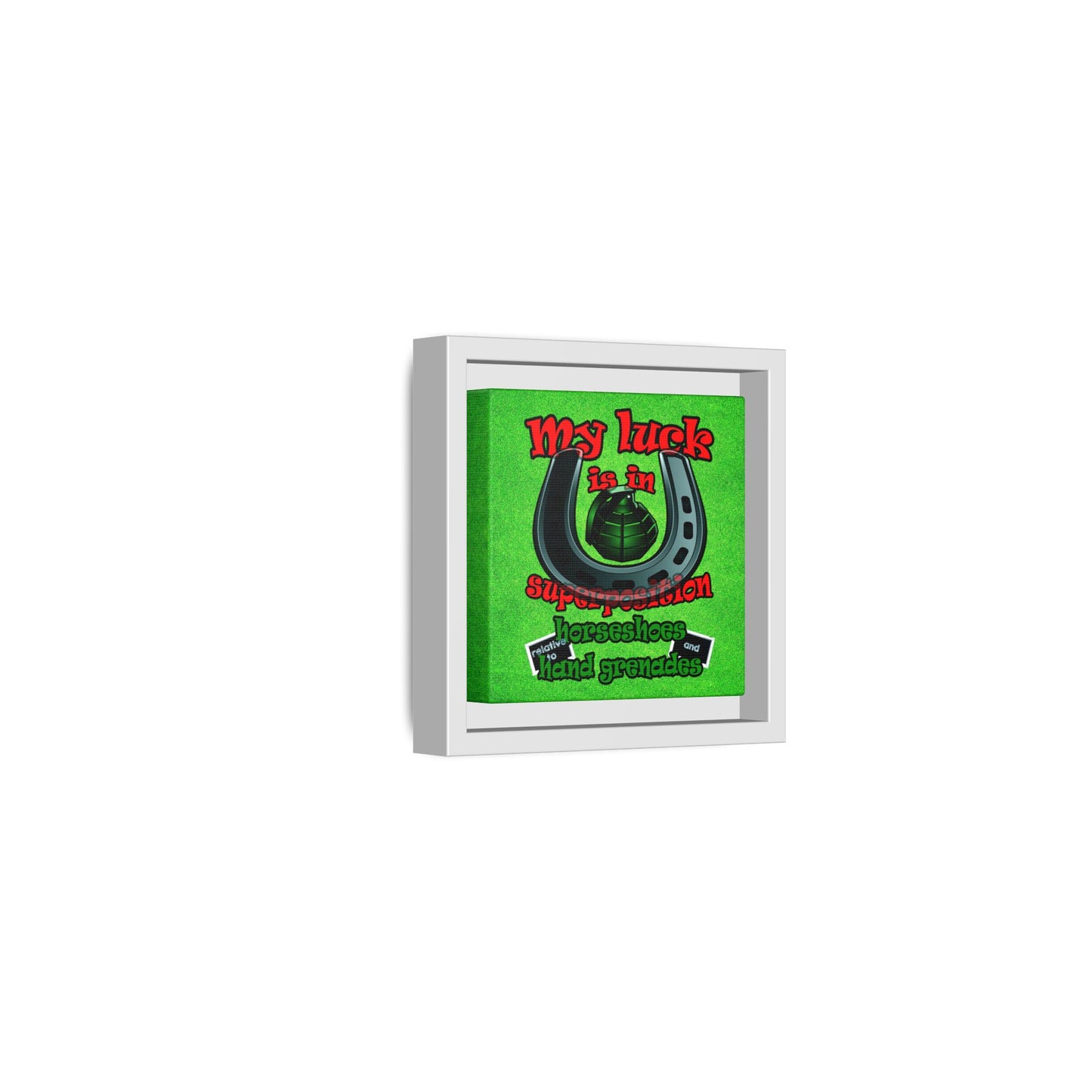 my luck - framed canvas art (green turf)
