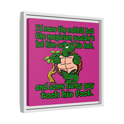 turtle race - framed canvas art (pink)