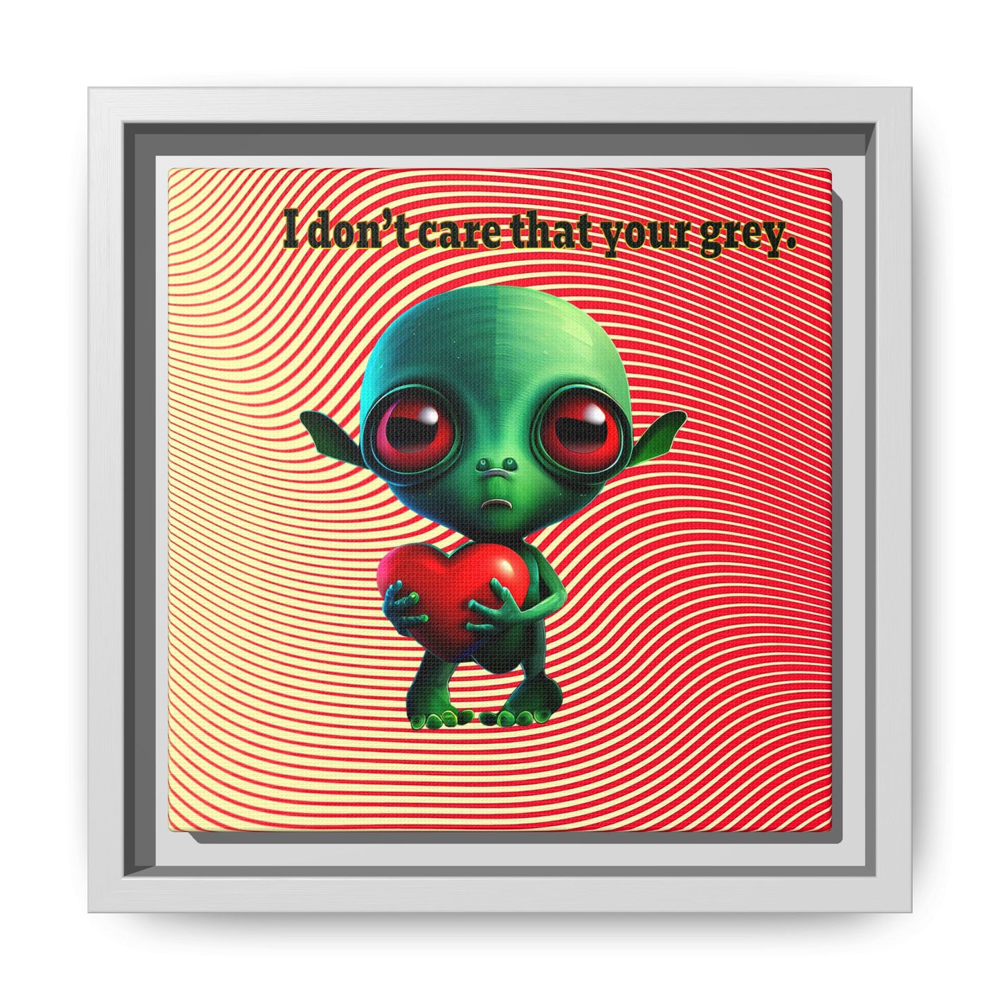 I don't care that your grey - framed canvas art (yellow-orange wave)