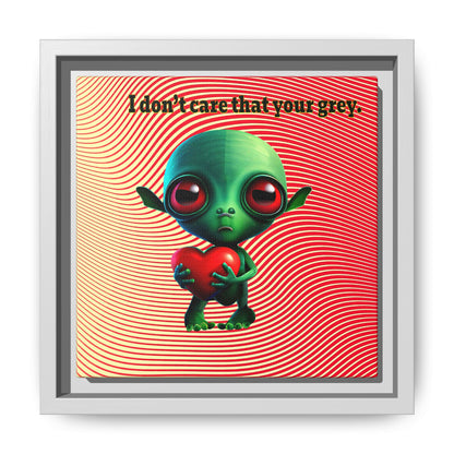 I don't care that your grey - framed canvas art (yellow-orange wave)