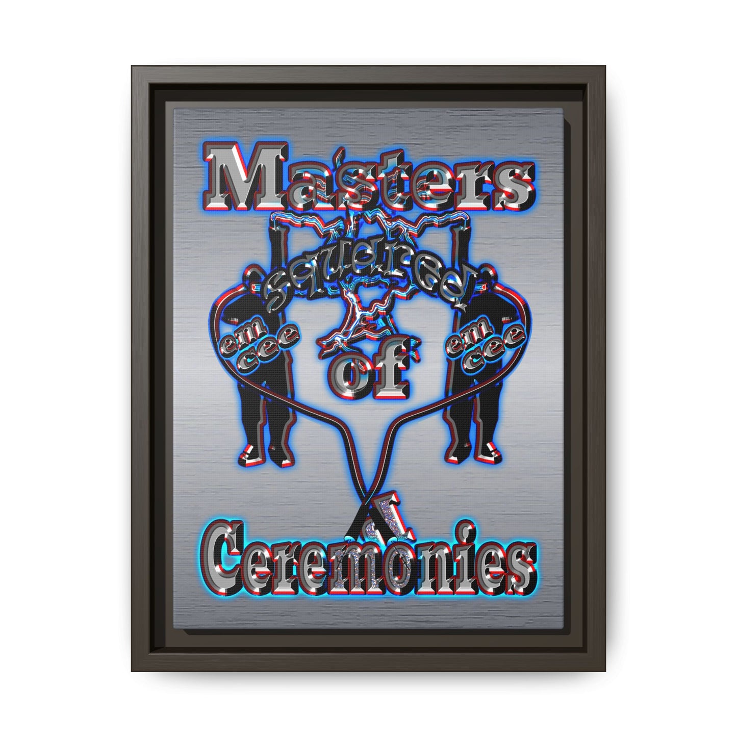 em cee squared - framed canvas art (brushed nickel)