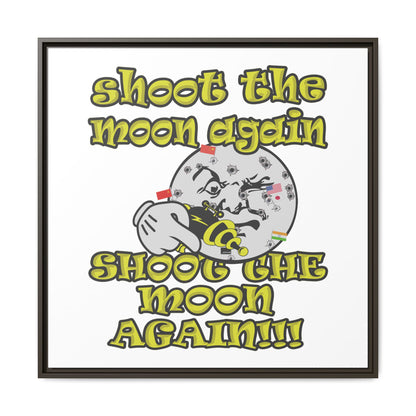 shoot the moon again - framed canvas art (white)