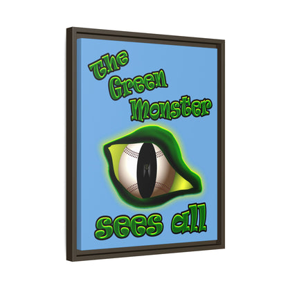 green monster - framed canvas art (light blue)